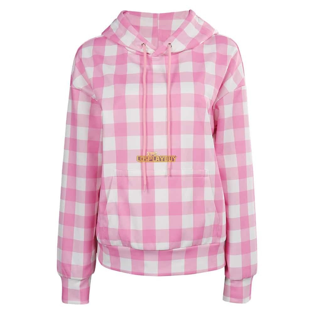 Movie Barbie 2023 Barbie Pink Plaid Hoodie Costume Suit Cosplay Buy UK