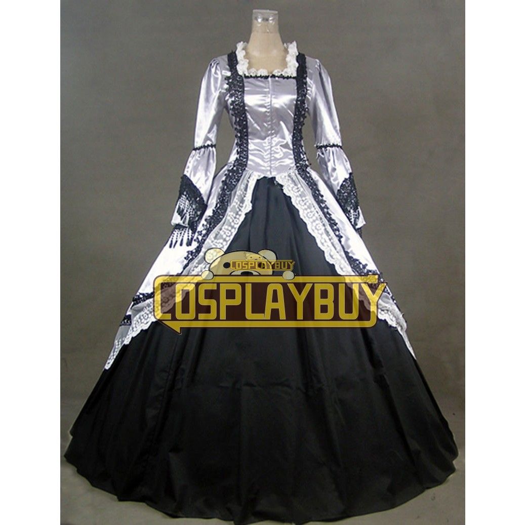 Victorian Lolita Marie Antoinette Wedding Gothic Lolita Dress Gown Prom Silver
