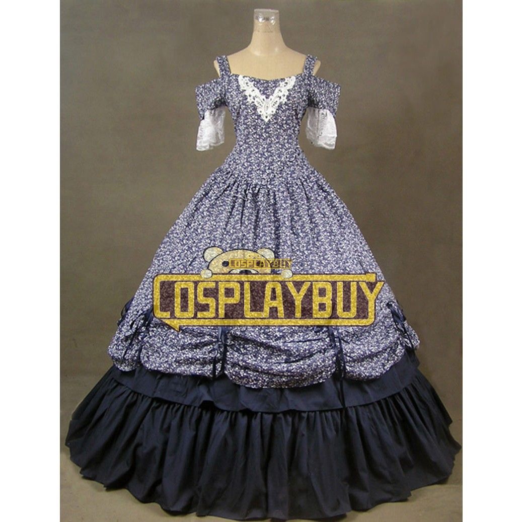 Blue victorian ball gown top