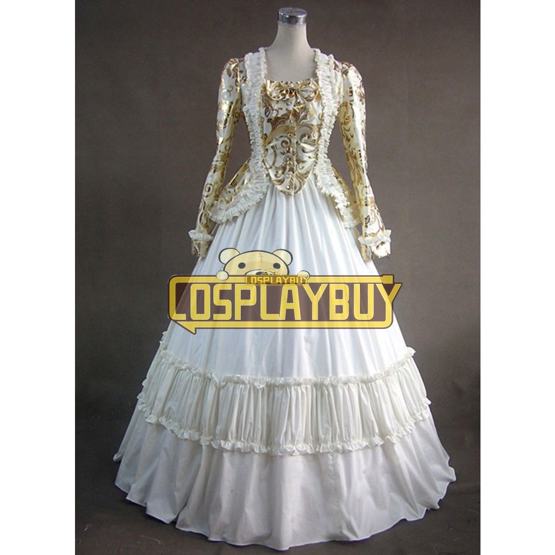 Victorian Lolita Civil War Satin Gothic Lolita Wedding Dress Gown Prom