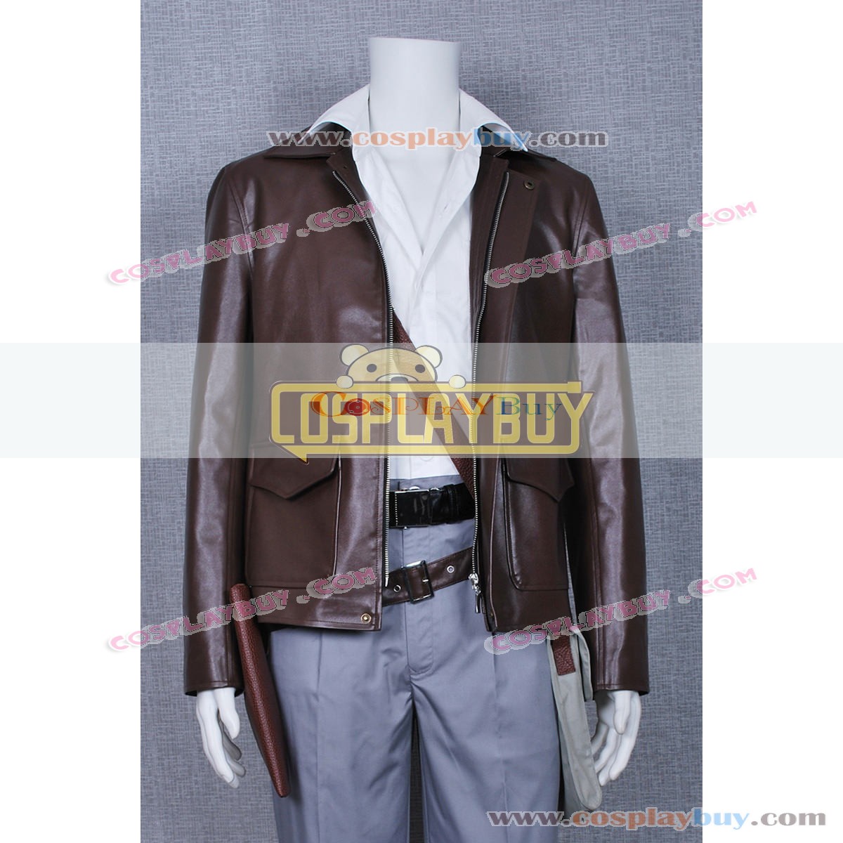 Indiana Jones Cosplay Costume Harrison Ford Leather Jacket
