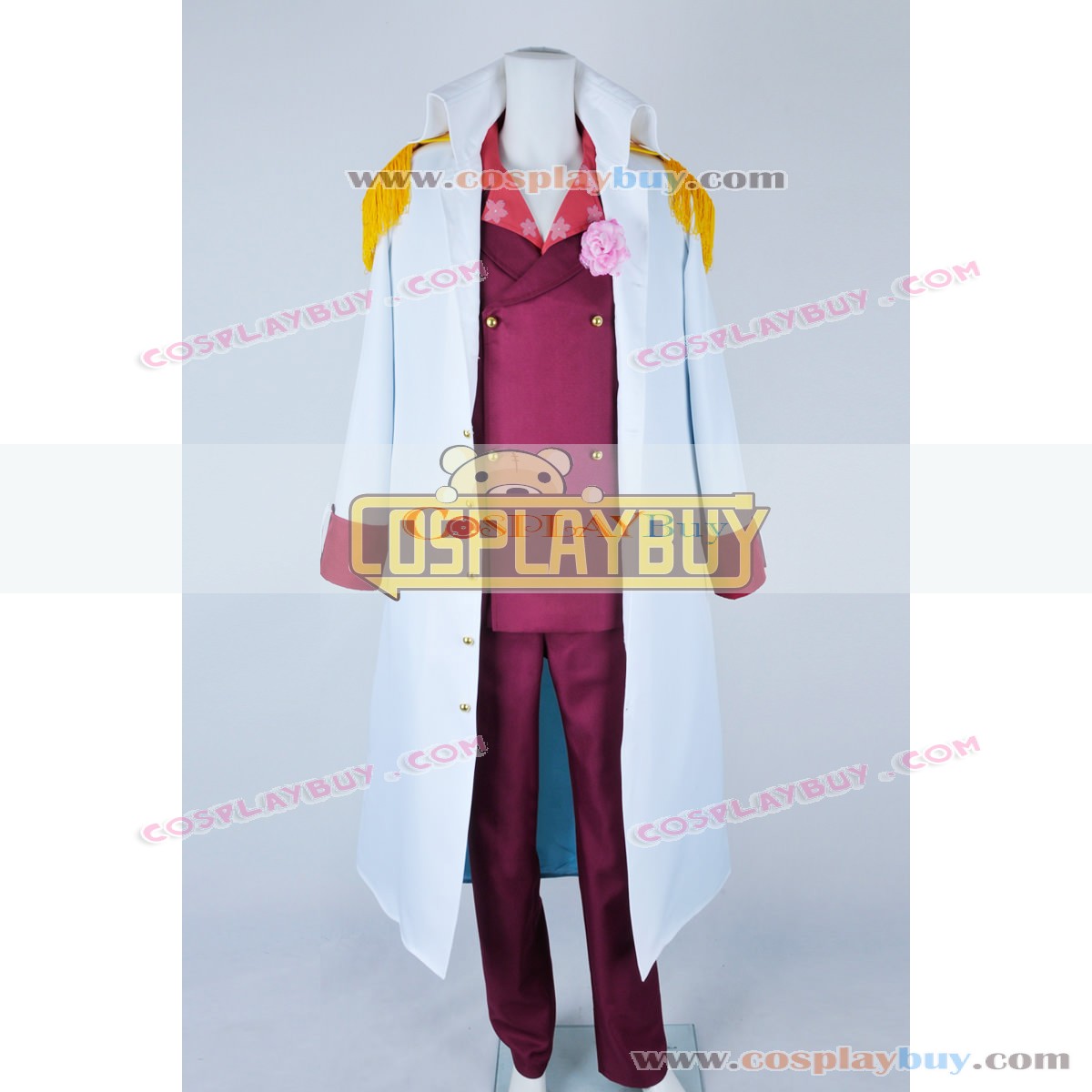 One Piece Cosplay Costume Admiral Akainu Sakazuki Dark Red Uniform