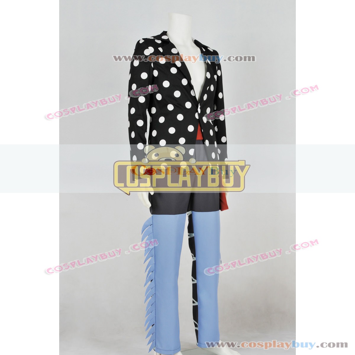 One Piece Cosplay Costume Killer White Polka Dot Uniform