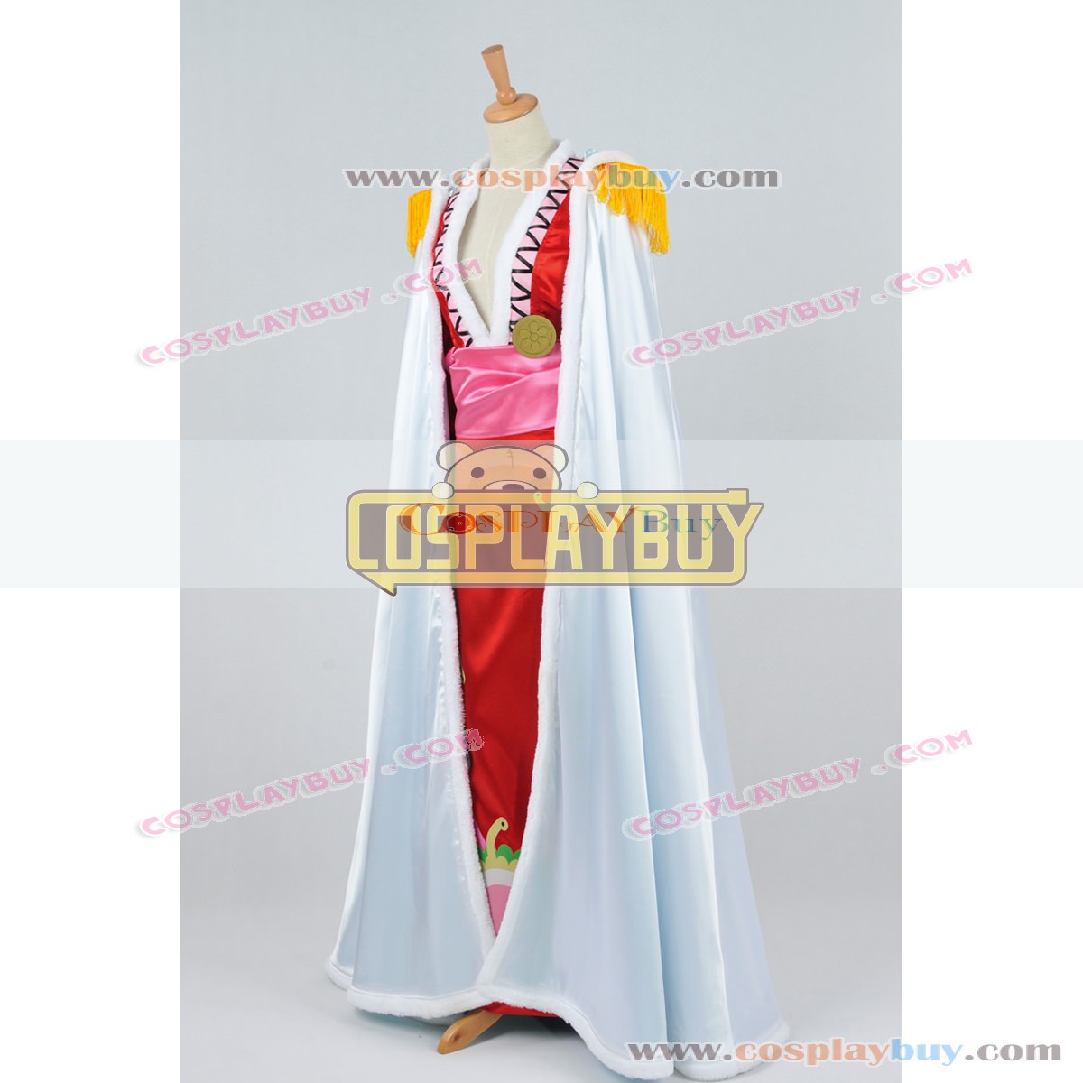 One Piece Cosplay Costume Pirate Empress Boa Hancock White Cloak Red Dress