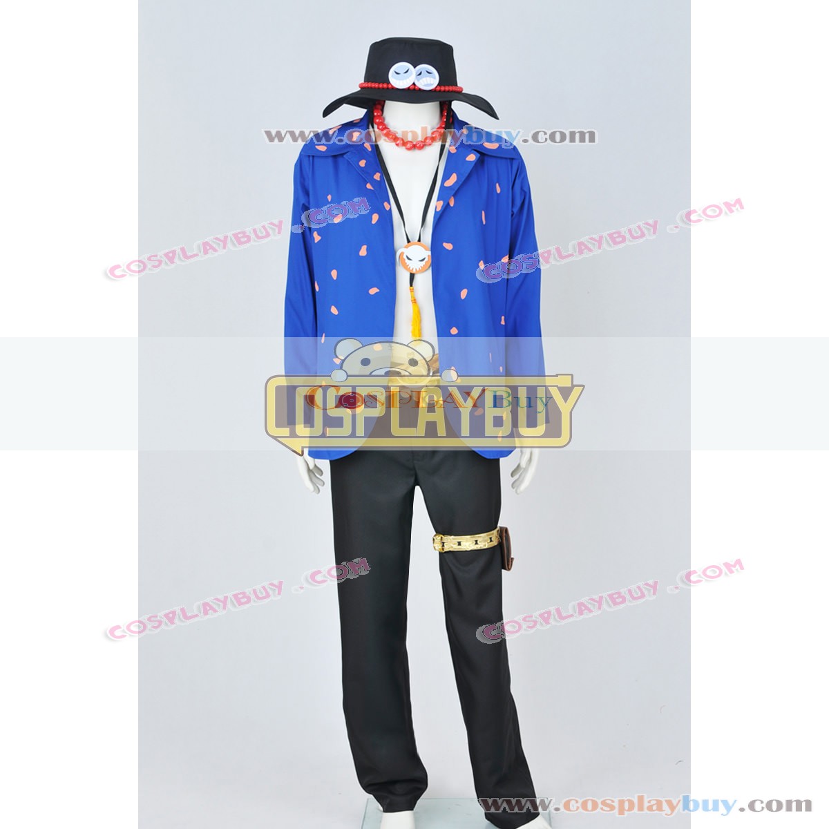One Piece Cosplay Costume Portgas D Ace Blue Ver Shirt