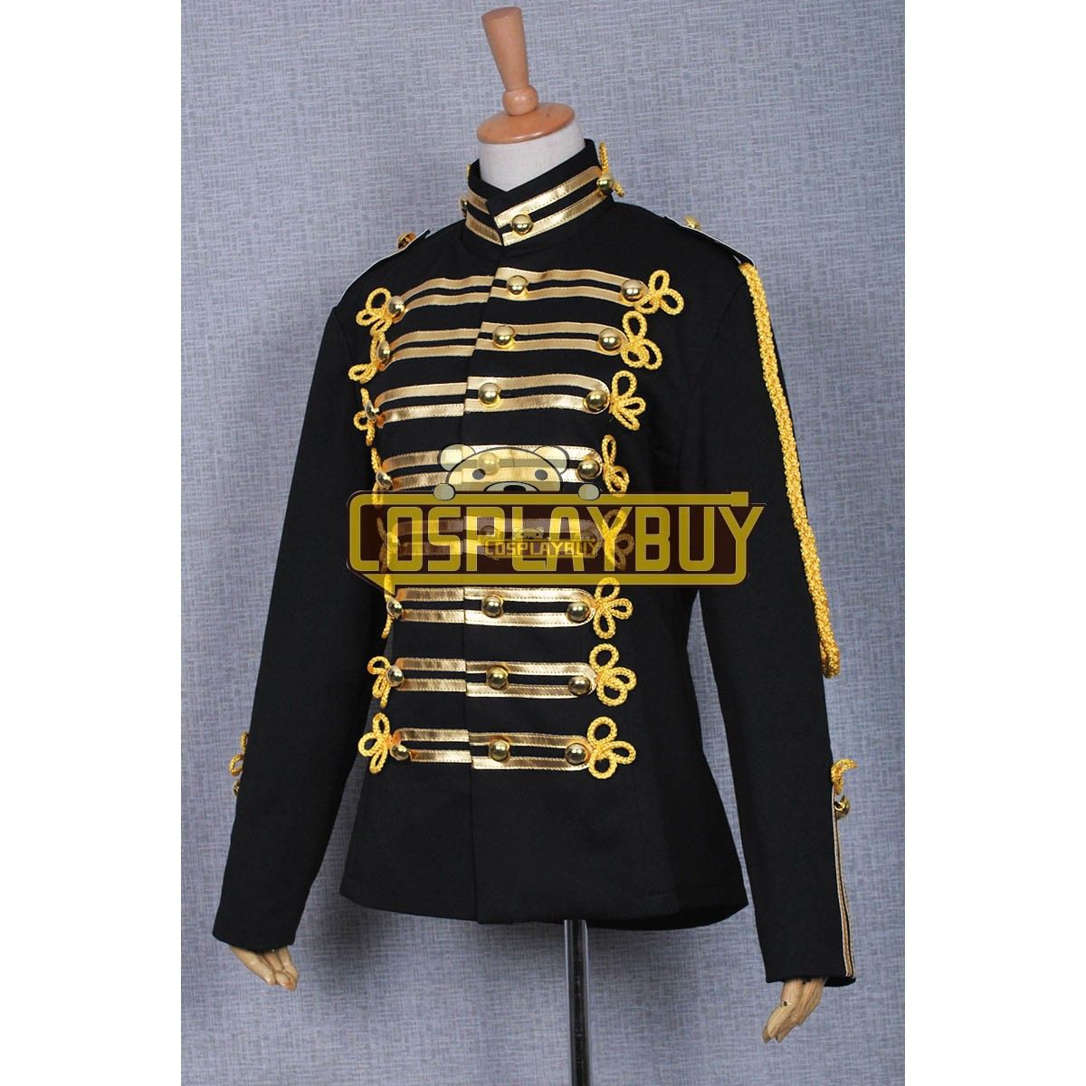 Michael Jackson Military Prince Gold Stripe Black Jacket Cosplay