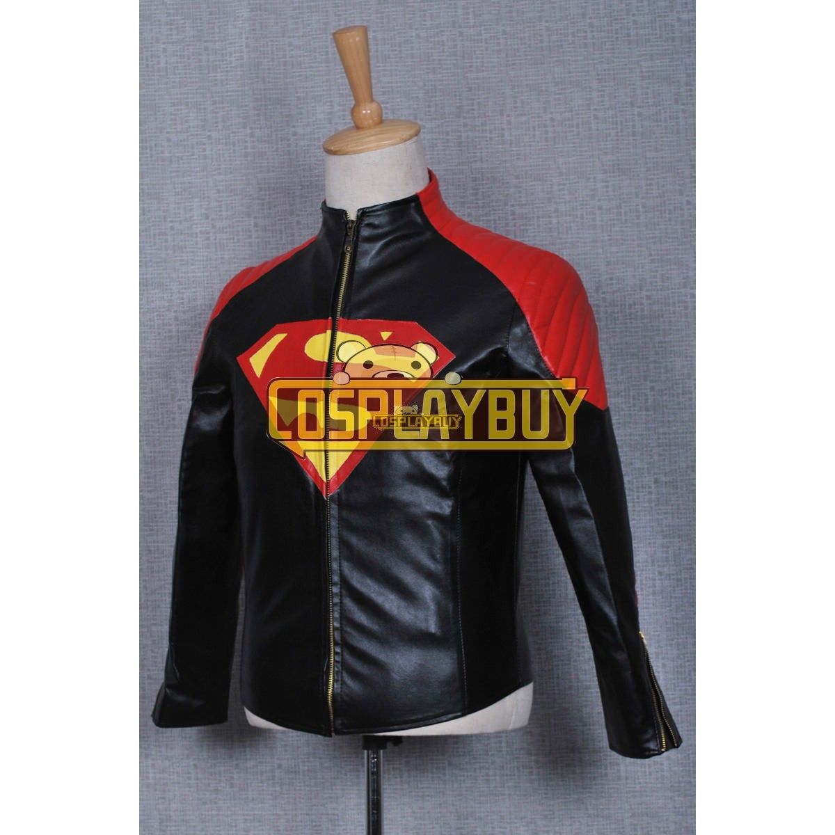 Smallville Clark Kent Black Red Leather Jacket Cosplay Costume