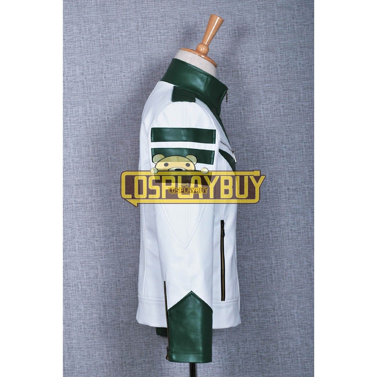 Space Battleship Yamato Green Leather Jacket Cosplay Costume