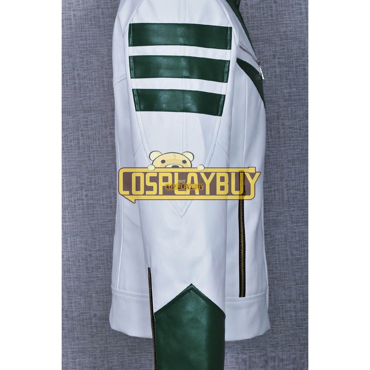 Space Battleship Yamato Green Leather Jacket Cosplay Costume