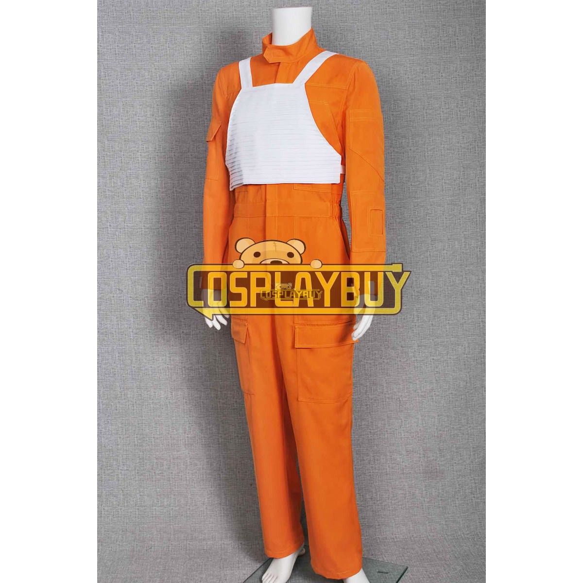 Star Wars X Wing Pilot Uniform Cosplay Costume Orange Jumpsuit