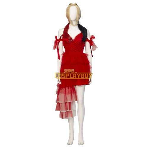 2021 TV The Suicide Squad Harley Quinn Red Dress Cosplay Costume Version 3