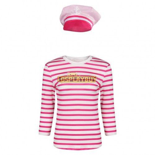 2023 Barbie Movie Margot Robbie Barbie Striped Tops Cosplay Costume