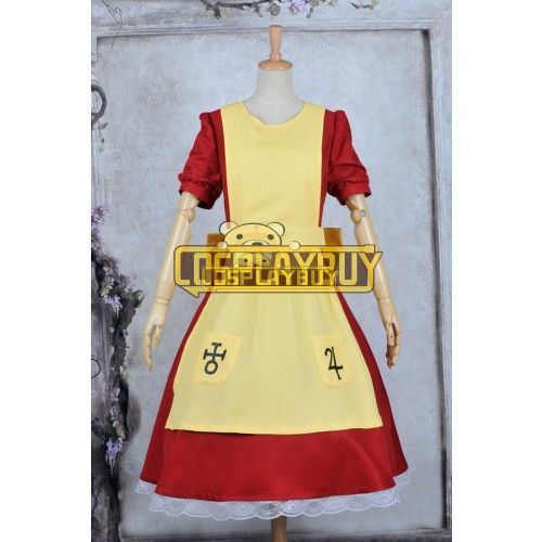 Alice Madness Returns Cosplay Alice Red Dress Yellow Apron