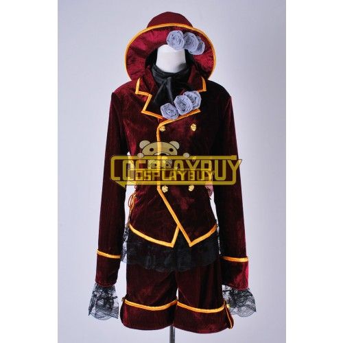 Black Butler Cosplay Ciel Phantomhive Dark Red Velvet Costume