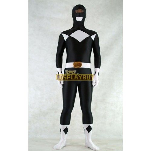 Black Spandex Power Rangers Superhero Zentai Body Costume