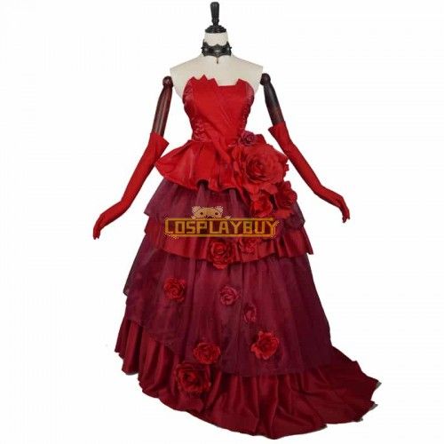 Date A Live Kurumi Tokisaki Red Dress Cosplay Costume