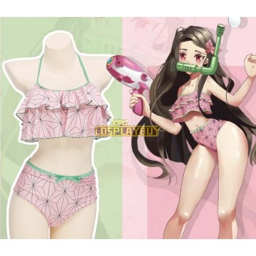 Demon Slayer Nezuko Kamado Swim Cosplay Costume Version 1