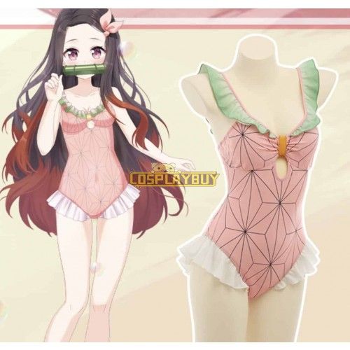 Demon Slayer Nezuko Kamado Swim Cosplay Costume Version 3