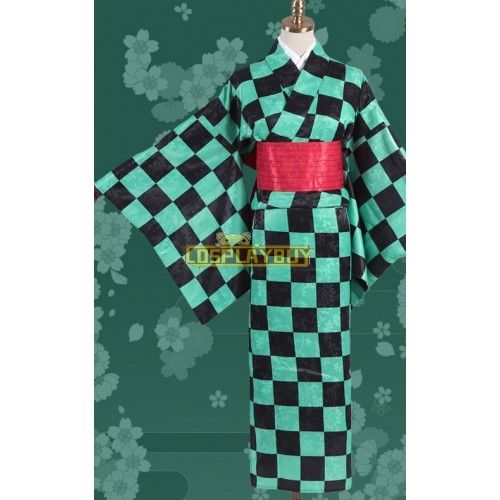 Demon Slayer Tanjiro Kamado Female Kimono Cosplay Costume