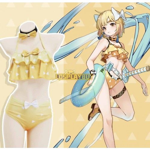 Demon Slayer Zenitsu Agatsuma Swim Cosplay Costume Version 1