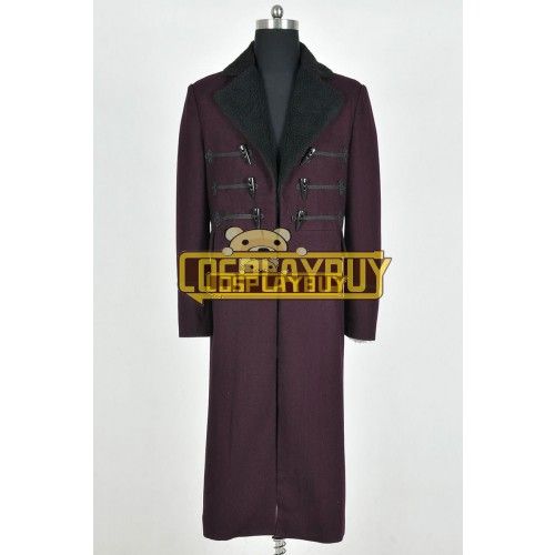 Doctor Who 11th Dr Matt Smith Costume Purple Long Coat