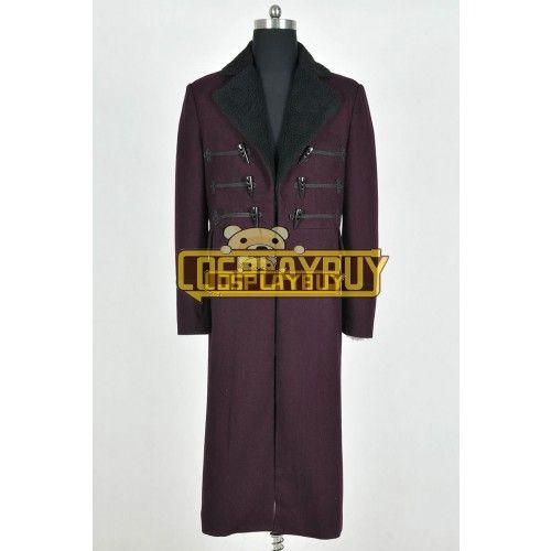 Doctor Who 11th Dr Matt Smith Costume Purple Long Coat