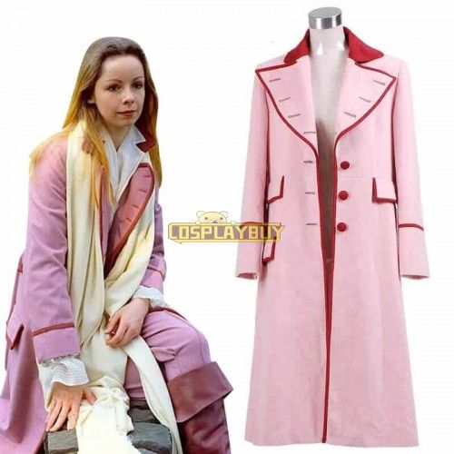 Doctor Who 5th Doctor Romana Long Pink Cashmere Trench Coat Cosplay Costume