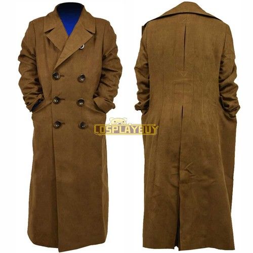 Doctor Who Cosplay Kids 10th Tenth Doctor Suede Trench Coat Children Costumes