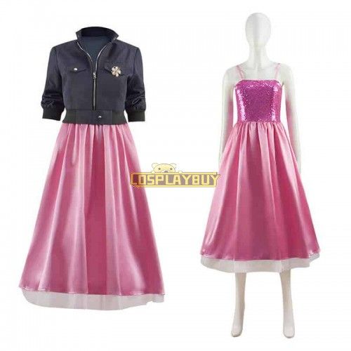 Doctor Who New Earth Rose Tyler Pink Dress and Jacket Cosplay Costumes