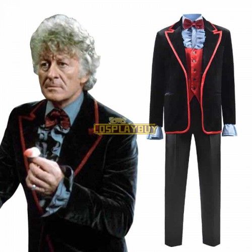 Doctor Who Third 3rd Doctor Costume Green Death Jacket Cosplay Shirt