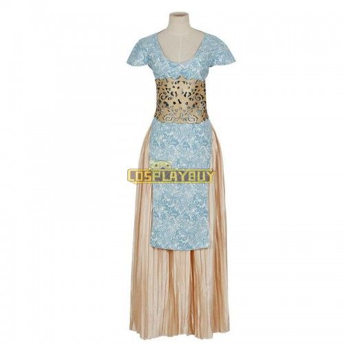 Game of Thrones Daenerys Targaryen Khaleesi Blue Dress Cosplay Costume (Qarth Look)