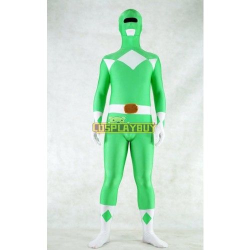 Green Spandex Power Rangers Superhero Zentai Body Costume