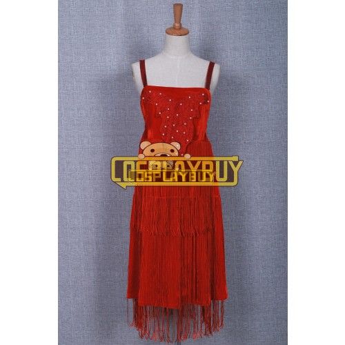 Historical Red Braces Dress