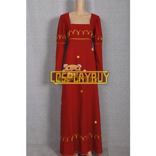 Historical Vintage Red Gown Dress
