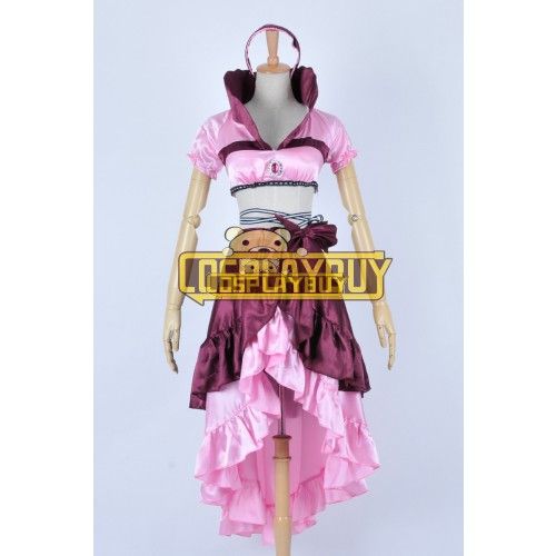 Karneval Cosplay Eva Pink Satin Dress