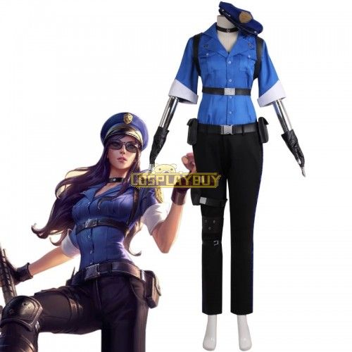 League of Legends LOL Arcane Officer Caitlyn Cosplay Costume