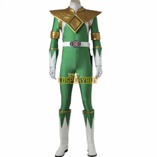 Mighty Morphin Power Rangers White Ranger Tommy Oliver Green Cosplay Costume