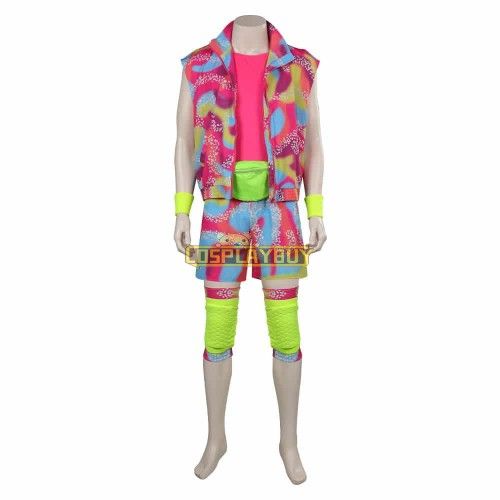Movie 2023 Barbie Ken Rollerblade Pink Beachwear Adult Cosplay Costume