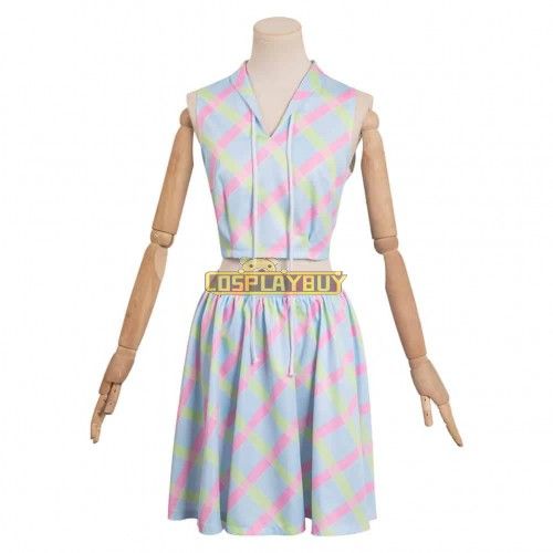 Movie Barbie 2023 Barbie Blue Sleeveles Skirt Cosplay Costume