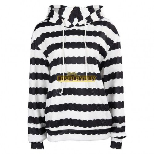 Movie Barbie 2023 Barbie Ken Sweat Black And White Stripes Hoodie Costume