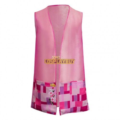 Movie Barbie 2023 Barbie Pink Long Vest Cosplay Costume