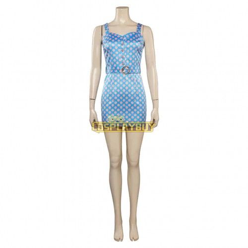 Movie Barbie 2023 Gloria Blue Polka Dot Skirt Cosplay Costume