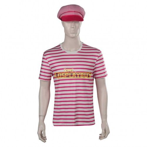 Movie Barbie 2023 Ken Cosplay Costume Red Stripe T-