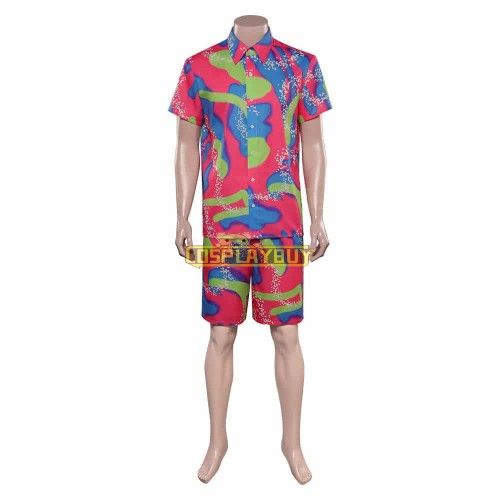 Movie Barbie 2023 Ken Pink Beachwear Cosplay Costume -Coshduk