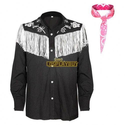 Movie Barbie 2023 Ken Western Cowboy Silk Neckband Tassel Cosplay Costume