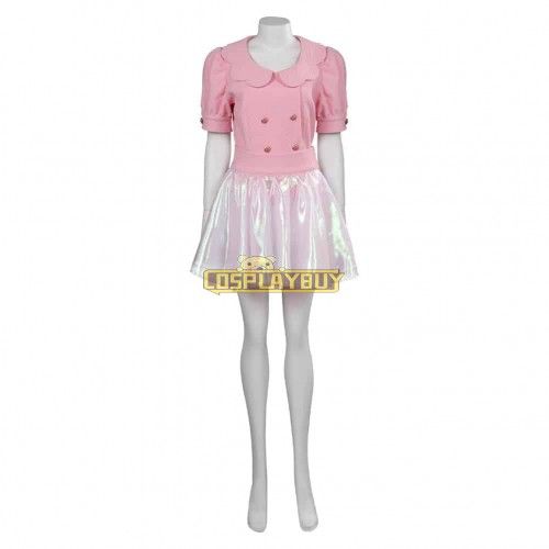 Movie Barbie 2023 Margot Robbie Barbie Pink Bubble Skirt Cosplay Costume