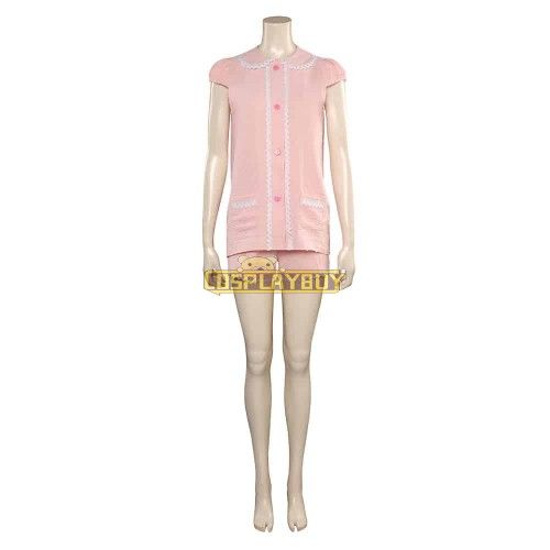 Movie Barbie 2023 Margot Robbie Barbie Pink Sleepwear Pajamas Cosplay Costume