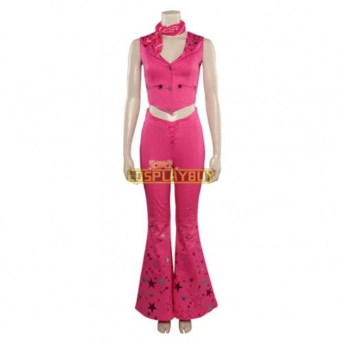 Movie Barbie 2023 Margot Robbie Barbie Pink Western Cowboy Cosplay Costume