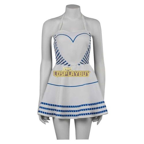 Movie Barbie 2023 Margot Robbie Barbie White Dress Cosplay Costume