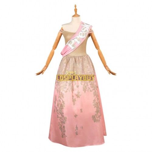 Movie Barbie 2023 President Barbie Pink Formal Dress Cosplay Costume